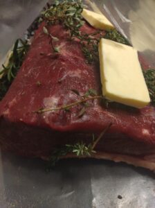 vorbereitetes Roastbeef für Sous vide
